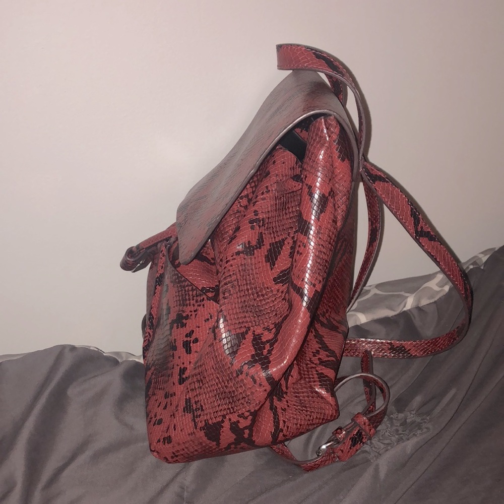 Zara Red Snake Skin Backpack - Picture 3 of 7